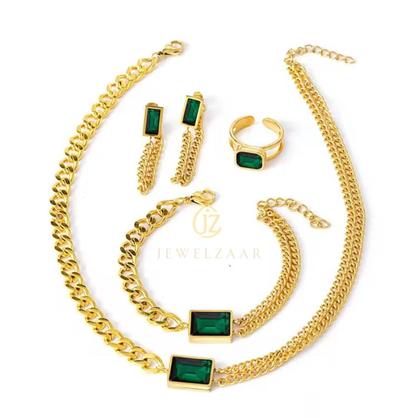 Green Zircon Chunky Set