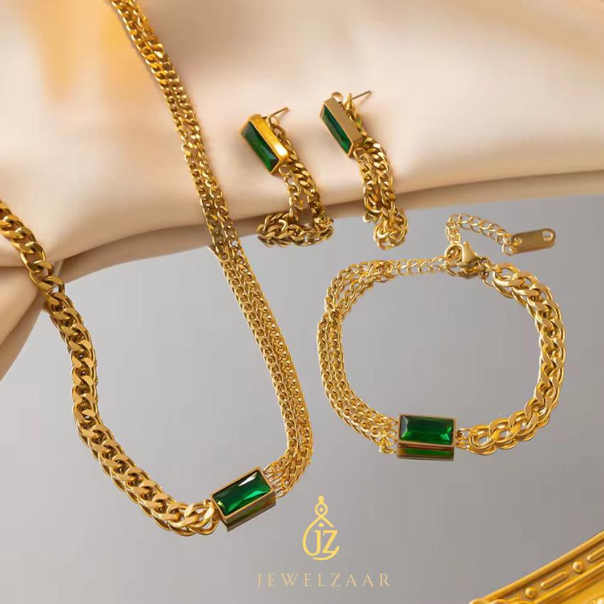 Green Zircon Chunky Set