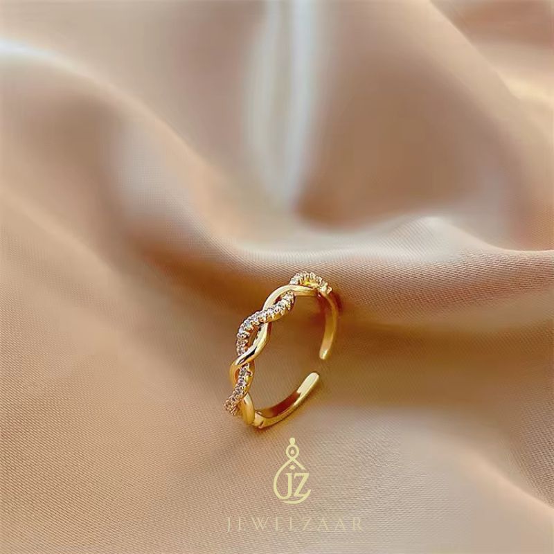 Korean Style Crystal Paved Ring