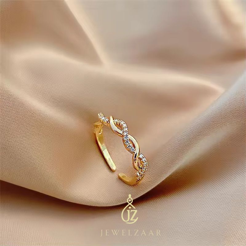 Korean Style Crystal Paved Ring