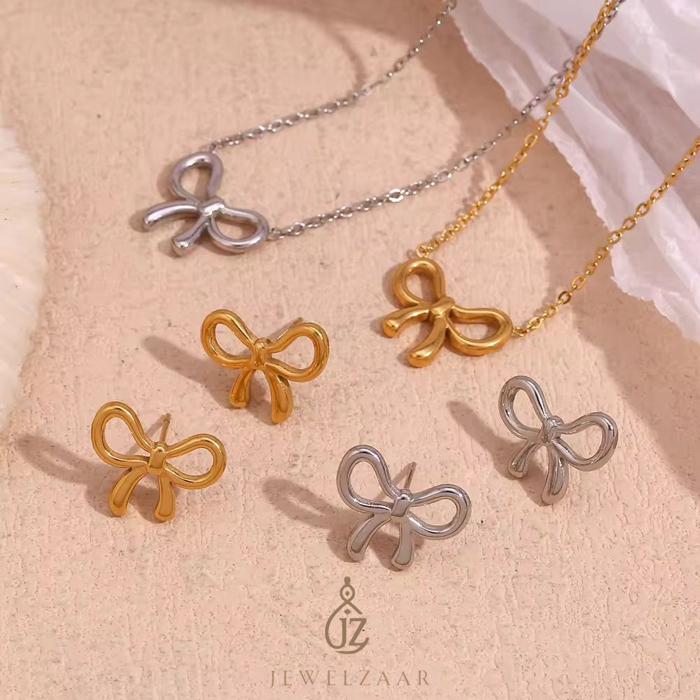 Bow Earring and Necklace Set