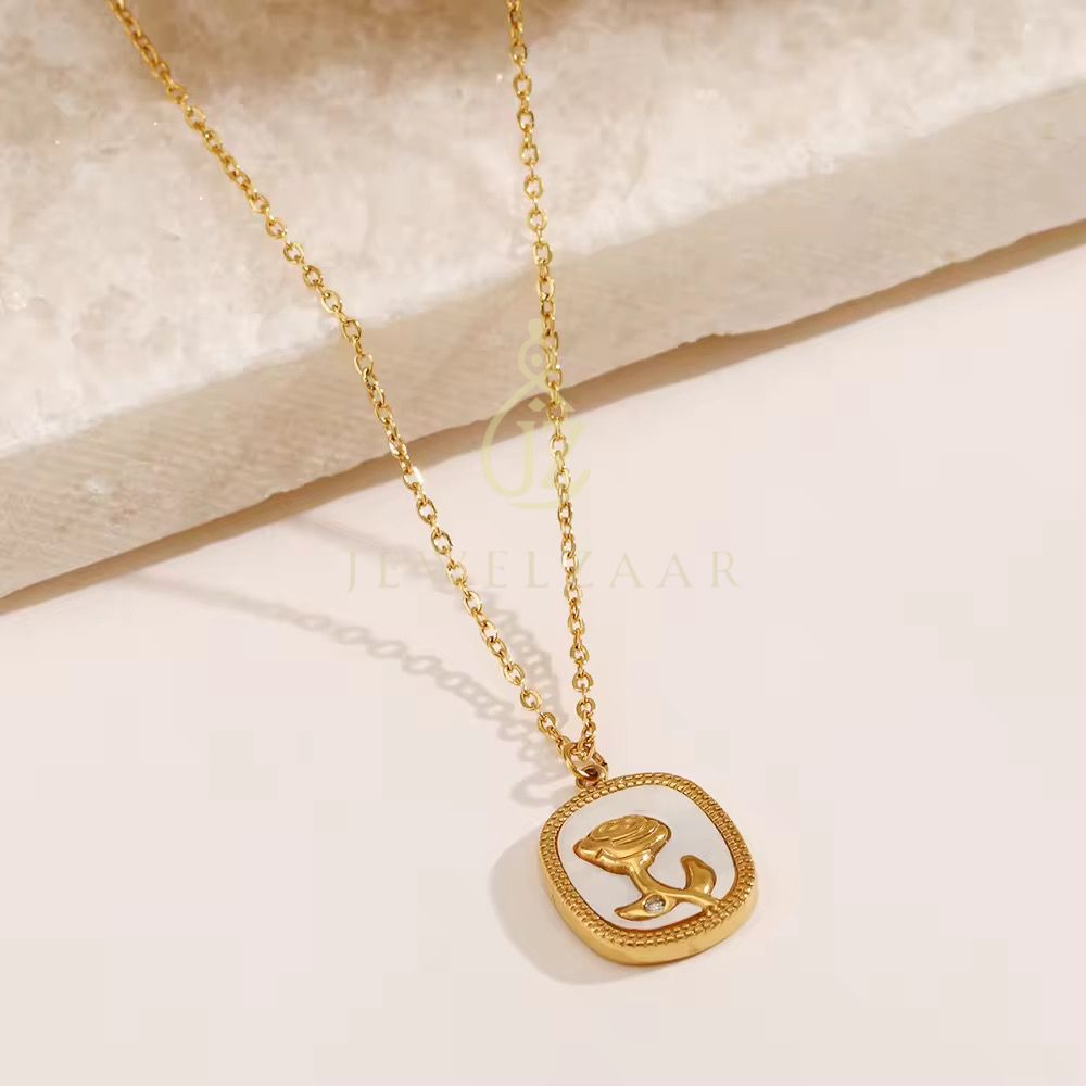 Metal Rose Square Pendant