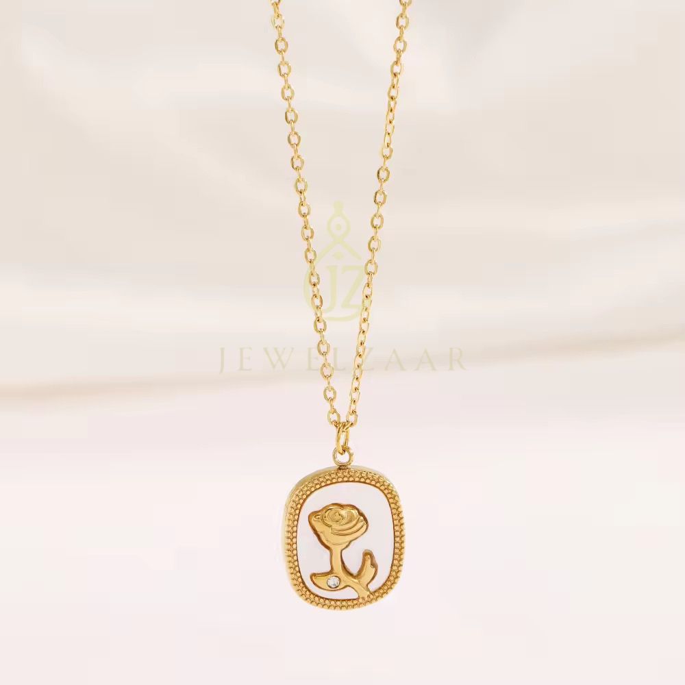 Metal Rose Square Pendant