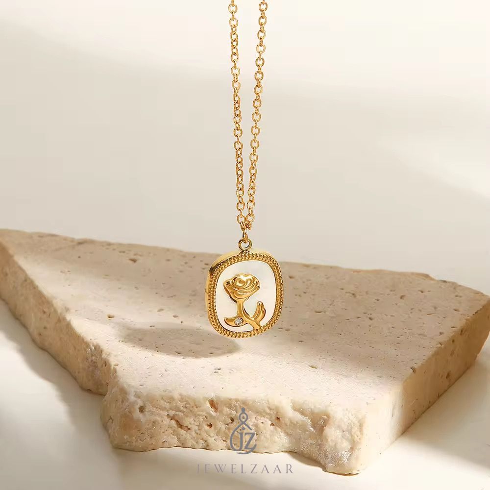 Metal Rose Square Pendant
