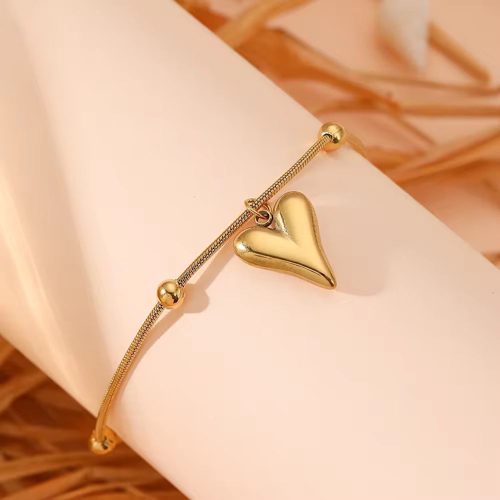 Love Heart With Ball Chain Bracelet