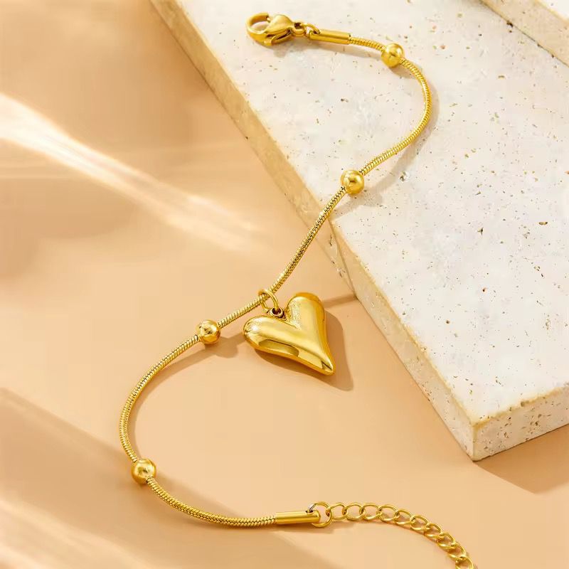 Love Heart With Ball Chain Bracelet