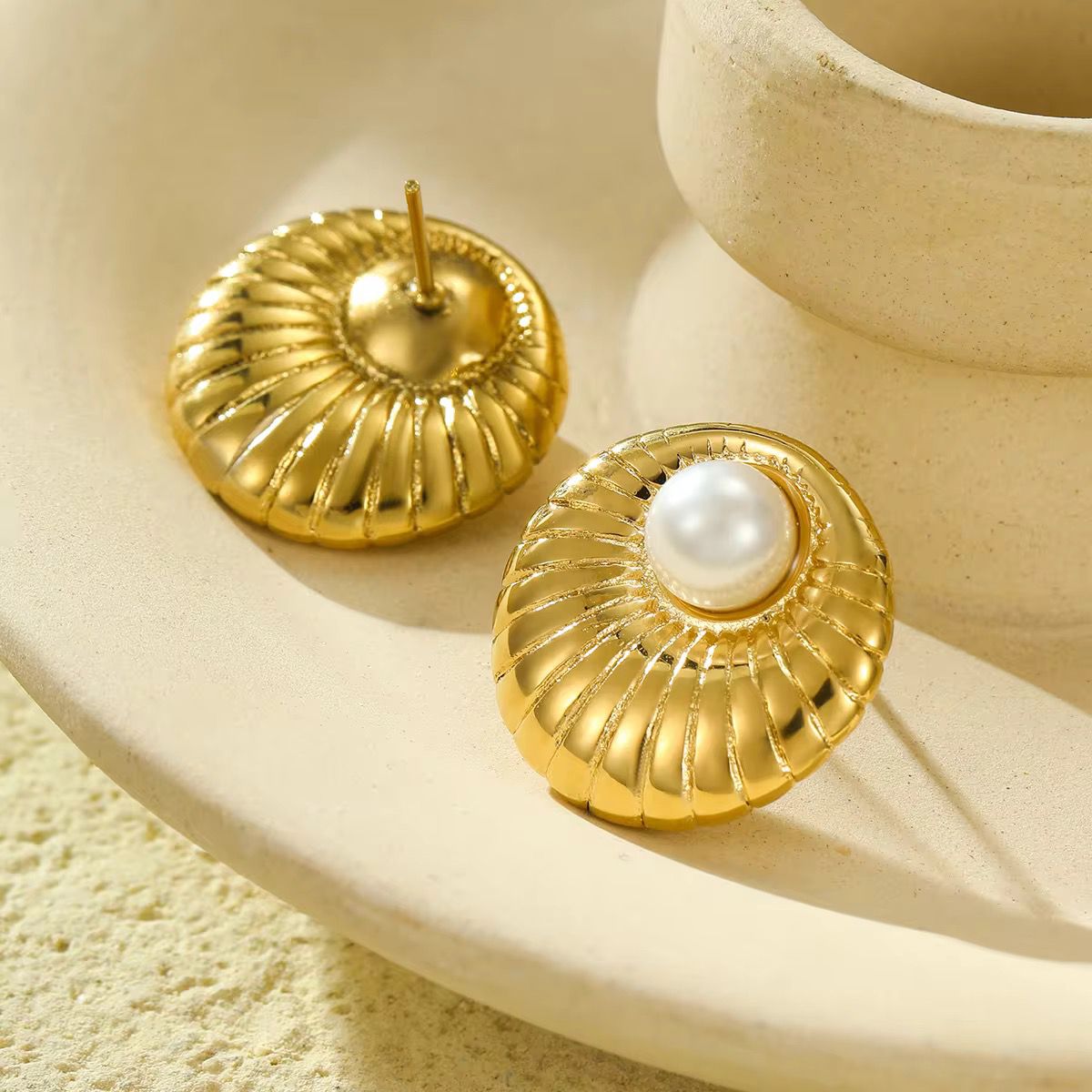 Solar Pearl Studs