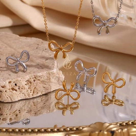 Bow Earring and Necklace Set